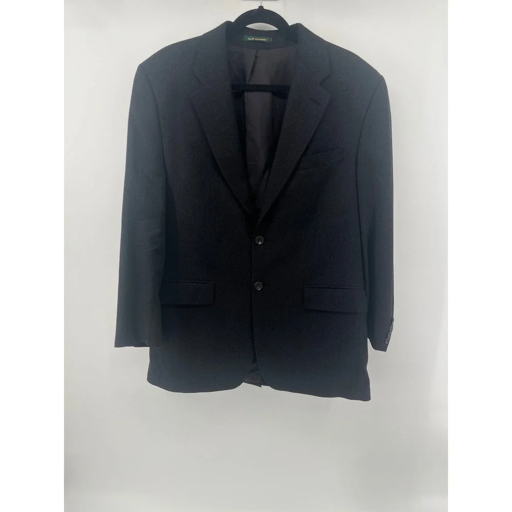 Lauren Ralph Lauren Wool Cashmere Blazer Charcoal Grey Sport Coat Made in Canada